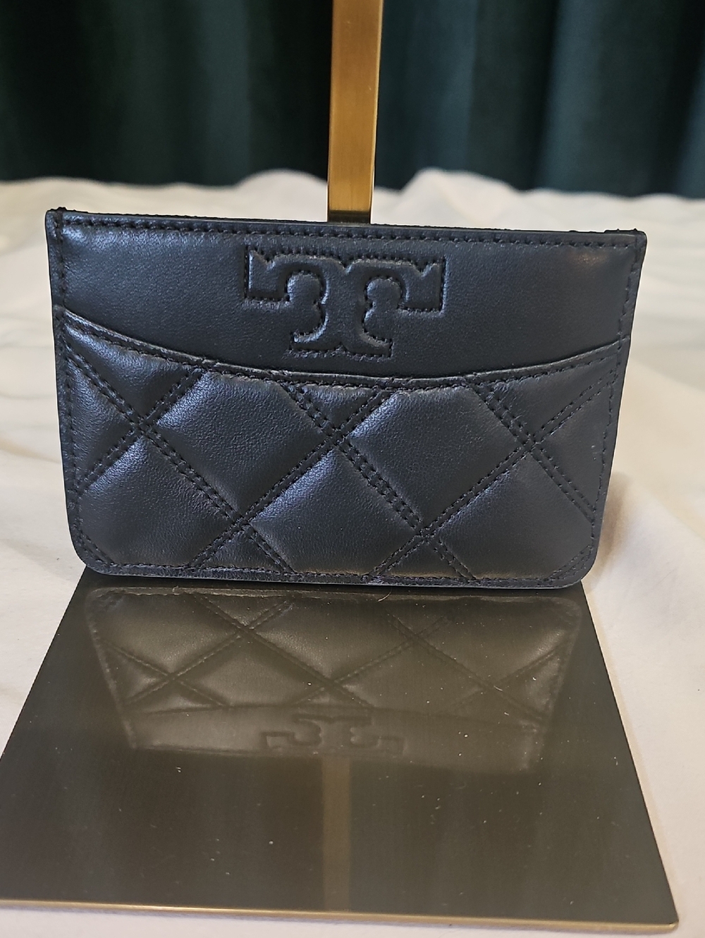 Tory Burch Quilted Leather Card Holder - Black